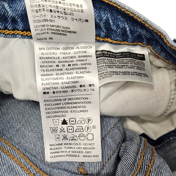 Levi's Women's Wedgie Straight Jeans Size 27 Blue Button Fly High Rise - Picture 8 of 10